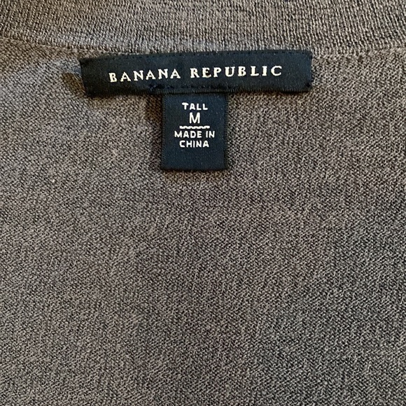 Banana Republic Gray Cardigan Sweater with 3/4 Sleeves and Front Ruffle Frills - Picture 2 of 3
